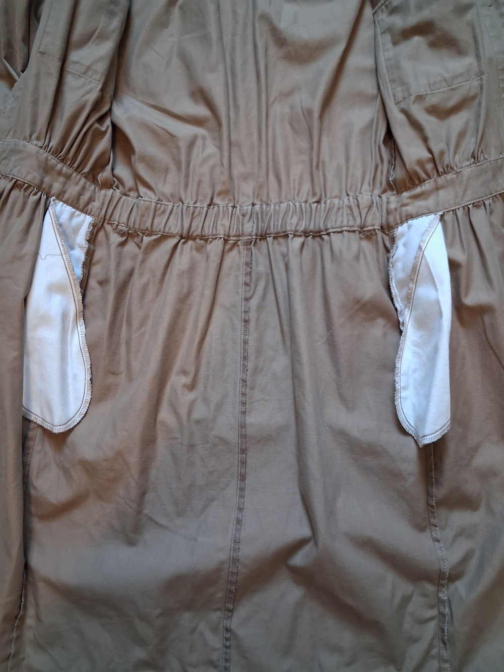 Harve Benard Shirt Dress Taupe Button-Front Utility Size 10 Vintage 80s - Picture 9 of 10